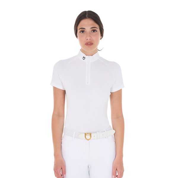 POLO DONNA ZIP MANICA CORTA MESH MODELLO TALINE - immagine 2