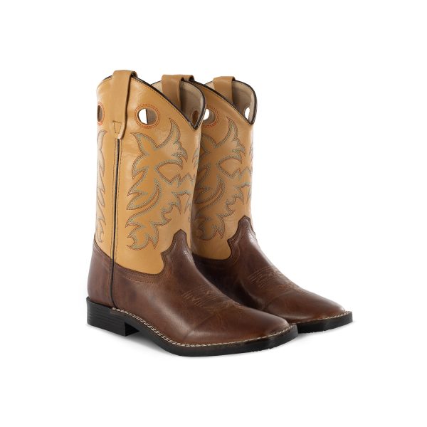 STIVALI WESTERN BIMBO MODELLO SQUARE BROWNCOGNAC