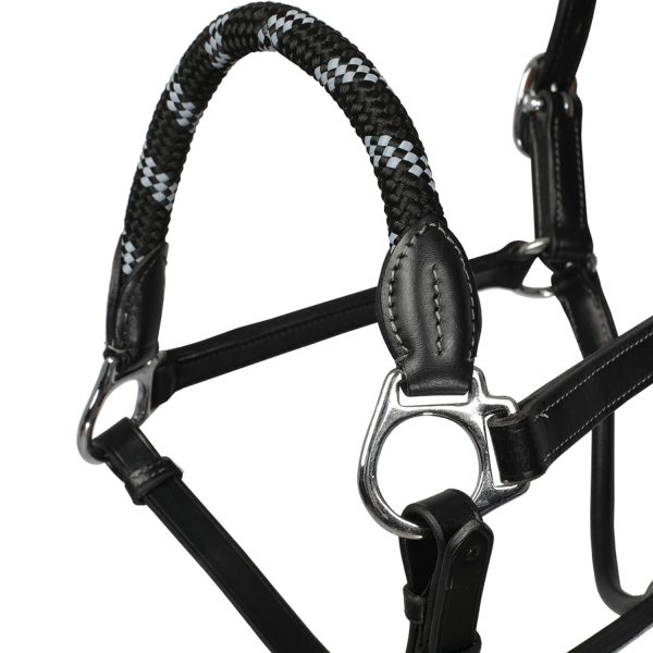 LEATHER HALTER W/ERGONOMIC POLLGUARD - ROPE NOSEBAND - immagine 3