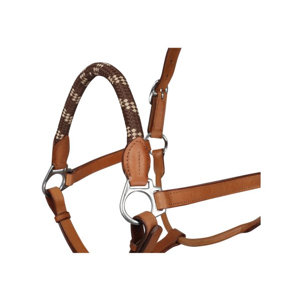 LEATHER HALTER W/ERGONOMIC POLLGUARD - ROPE NOSEBAND - immagine 7