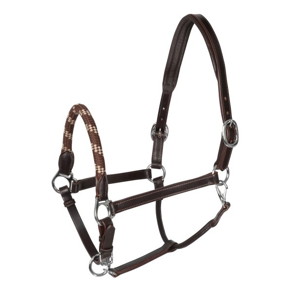 LEATHER HALTER W/ERGONOMIC POLLGUARD - ROPE NOSEBAND - immagine 10