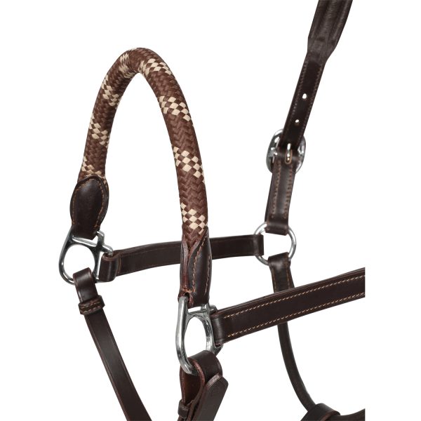 LEATHER HALTER W/ERGONOMIC POLLGUARD - ROPE NOSEBAND - immagine 11