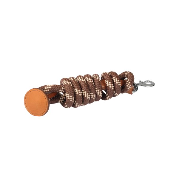 NYLON BRAIDED LEAD ROPE W/LEATHER TERMINATION