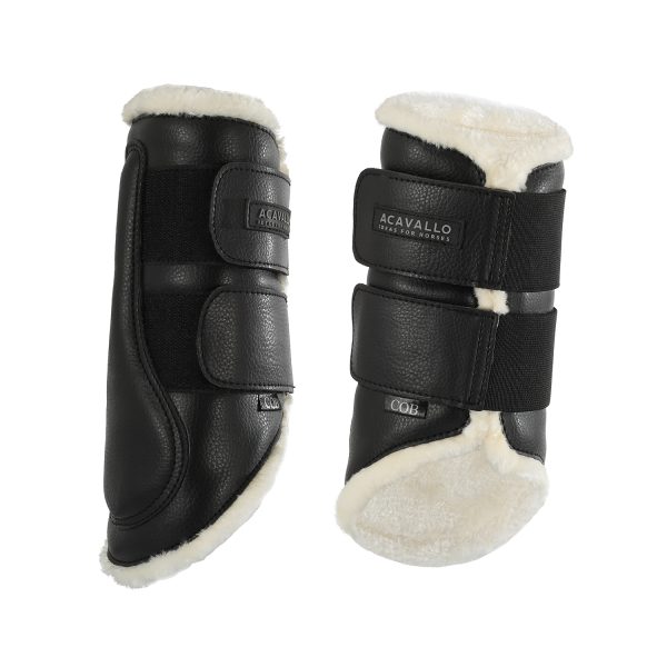 ECO-LEATHER FRONT BRUSHING HORSE BOOTS  W/DOUBLE VELCRO FASTENING