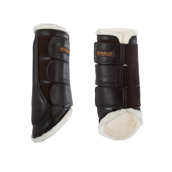 ACAVALLO ECO-LEATHER HIND BRUSHING HORSE BOOTS WITH TRIPLE VELCRO FASTEN - immagine 10