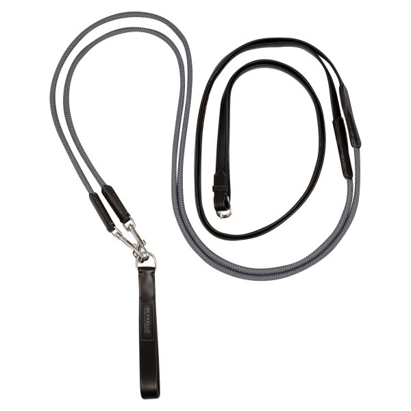 SOFT LEATHER DRAW REINS W/ROUND NYLON ROPE