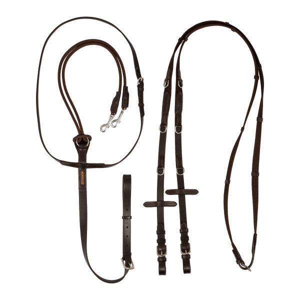 ITALIAN LEATHER AND ROUND NYLON THIEDEMANN REINS - immagine 9