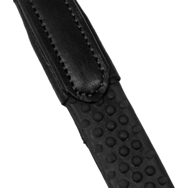 ROLLED LEATHER DOTTED RUBBER REINS 5/8 - immagine 4