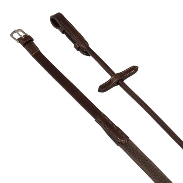 ROLLED LEATHER DOTTED RUBBER REINS 5/8 - immagine 6