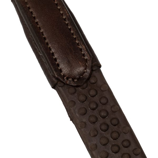 ROLLED LEATHER DOTTED RUBBER REINS 5/8 - immagine 7