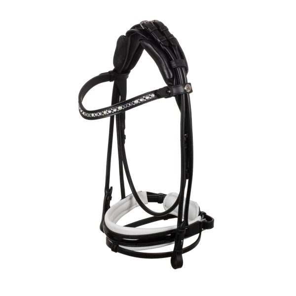 DEMOISELLE STRAIGHT NOSEBAND STLEX PEARL ANATOMIC LEATHER BRIDLE