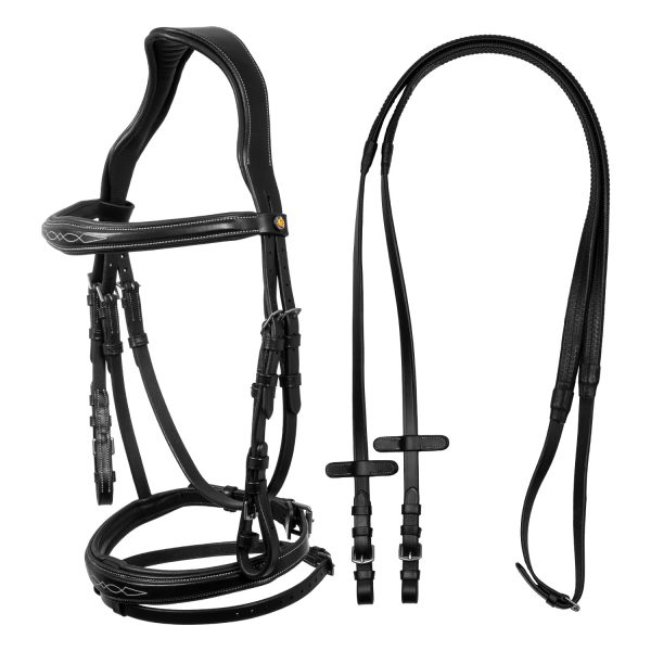 FANCY STICHED ANATOMIC LEATHER BRIDLE - immagine 2