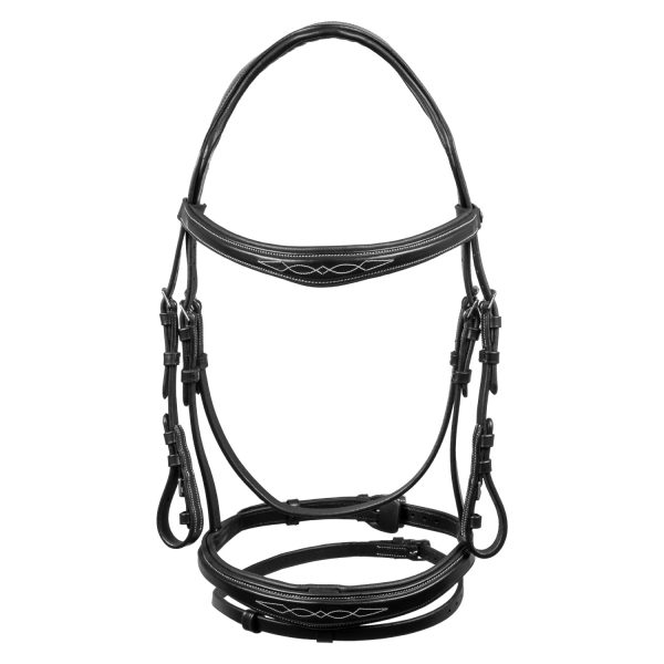 FANCY STICHED ANATOMIC LEATHER BRIDLE - immagine 3