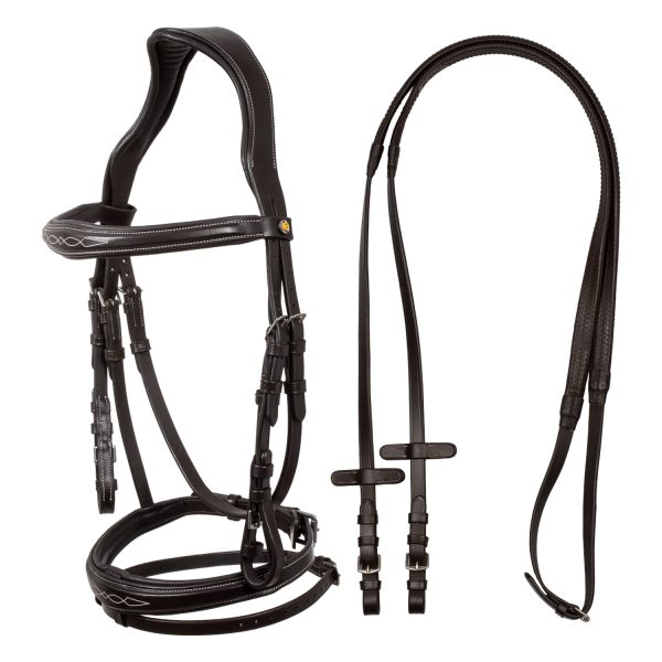 FANCY STICHED ANATOMIC LEATHER BRIDLE - immagine 9