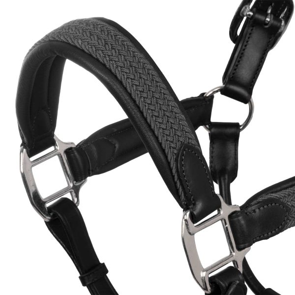 LEATHER HALTER WITH BRAIDED NYLON INSERTS - immagine 4