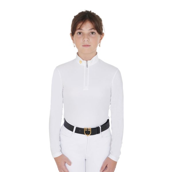 POLO BAMBINA  EQUESTRO ZIP MANICA LUNGA MODELLO WARM+ - immagine 2