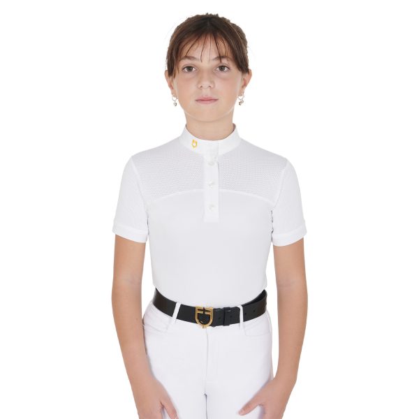 GIRL POLO SHIRT SS BUTTONS 1/2 MESH - immagine 2