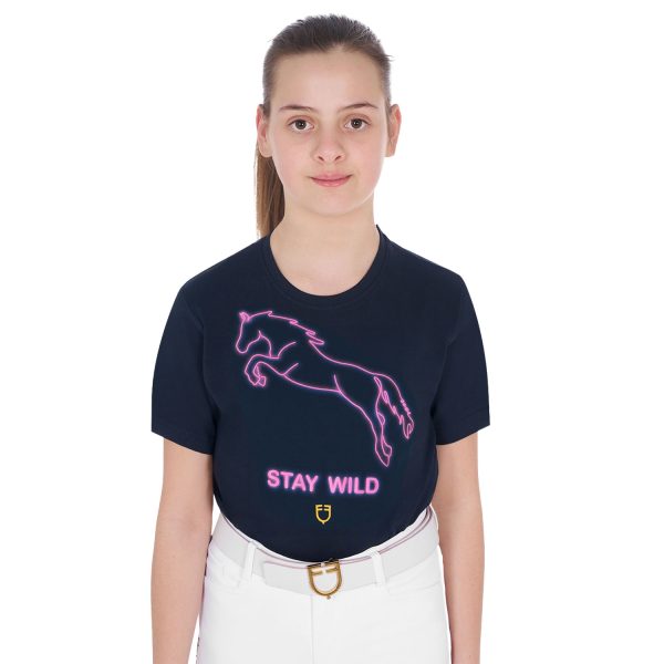 GIRLS' STAY WILD COTTON T-SHIRT