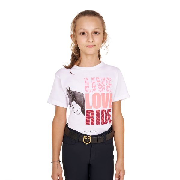 GIRL'S LIVE LOVE RIDE COTTON T-SHIRT