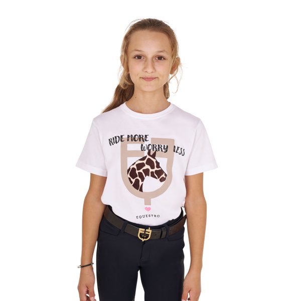 GIRL'S RIDE MORE WORRY LESS COTTON T-SHIRT - immagine 2