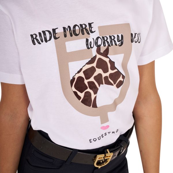 GIRL'S RIDE MORE WORRY LESS COTTON T-SHIRT - immagine 4