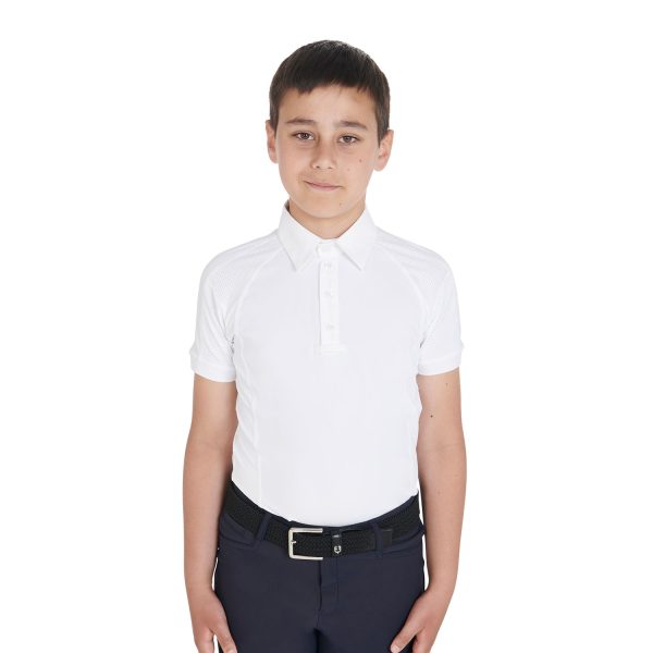 BOY POLO SHIRT SS BUTTONS 1/2 MESH - immagine 2