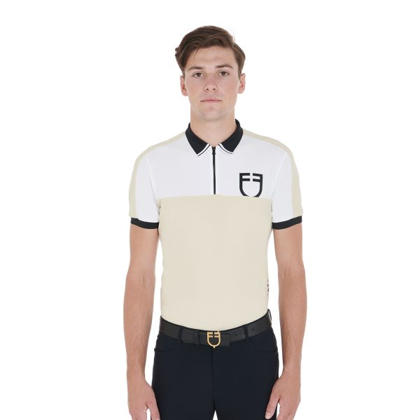 MEN'S TRAINING BICOLOR POLO SHIRT SS ZIP