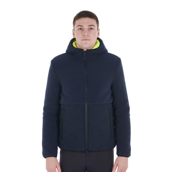 MEN'S TEDDY + NYLON FULL ZIP HYBRID JACKET WITH HOOD