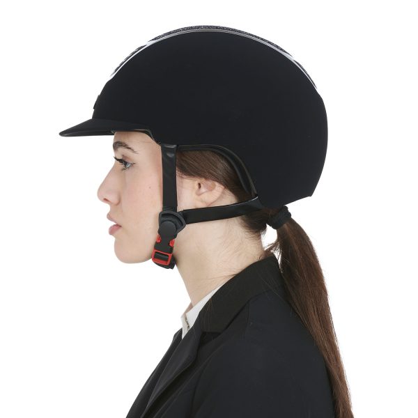 CASCO EQUESTRO MODELLO ECLIPSE STONE VELVET ROWEL FITTING - immagine 6