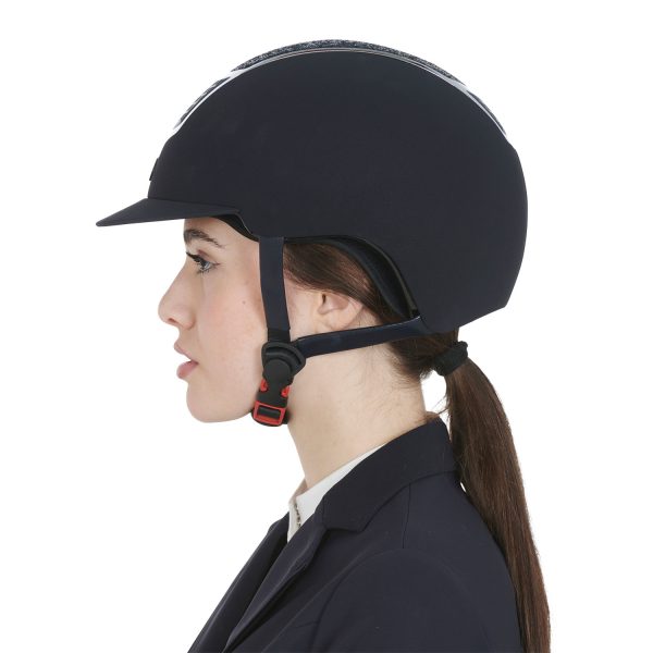 CASCO EQUESTRO MODELLO ECLIPSE STONE VELVET ROWEL FITTING - immagine 13