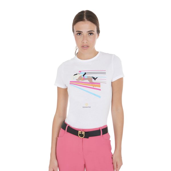 WOMEN'S JUMPING HORSE COTTON T-SHIRT