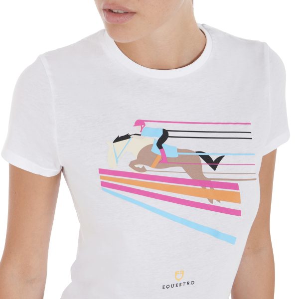 WOMEN'S JUMPING HORSE COTTON T-SHIRT - immagine 4