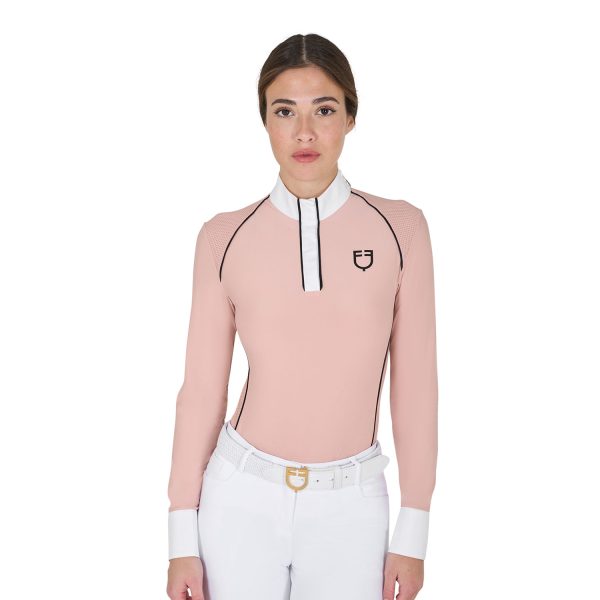 WOMEN'S COMPETITION POLO SHIRT LS MESH INSERT