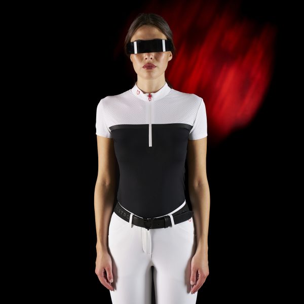 WOMEN'S COMPETITION RIDERTECH POLO SHIRT SS WITH ZIP