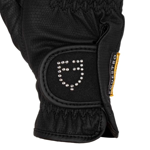 WOMEN'S SPECIAL SOFT EMBOSSED SYNTHETIC GRIP GLOVES WITH STRASS - immagine 4