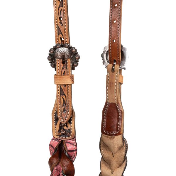 ONE EAR BRIDLE WITH BRAIDED LEATHER DECORATIONS - immagine 4