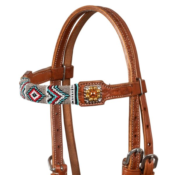 BRIDLE WITH NAVAJO BEADED DECORATIONS - immagine 3