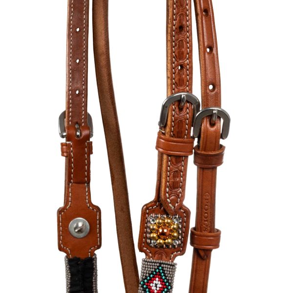 BRIDLE WITH NAVAJO BEADED DECORATIONS - immagine 4