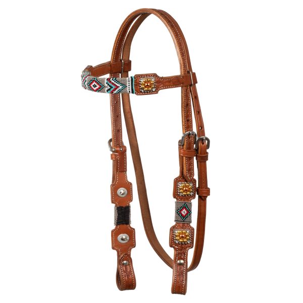 BRIDLE WITH NAVAJO BEADED DECORATIONS