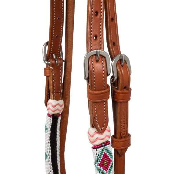 BEADED BOSAL BRIDLE WITH COTTON MECATE REINS - immagine 4