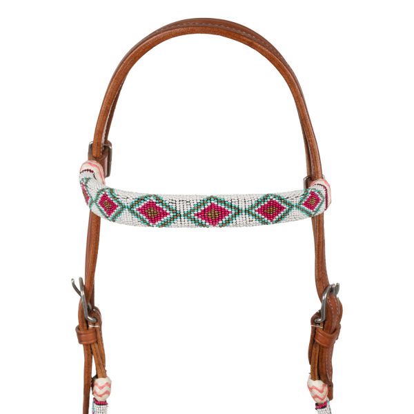 BEADED BOSAL BRIDLE WITH COTTON MECATE REINS - immagine 6