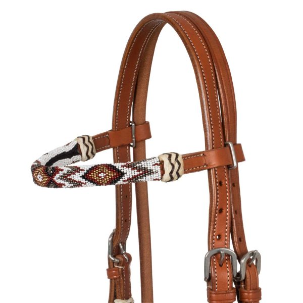 BRIDLE BOSAL WITH BEADED SOUTHWEST DECORATIONS AND COTTON MECATE REINS - immagine 3