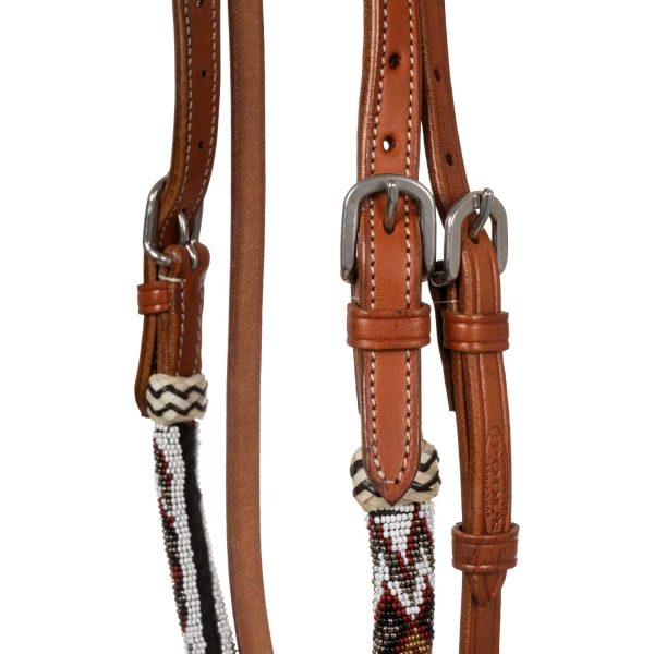 BRIDLE BOSAL WITH BEADED SOUTHWEST DECORATIONS AND COTTON MECATE REINS - immagine 4