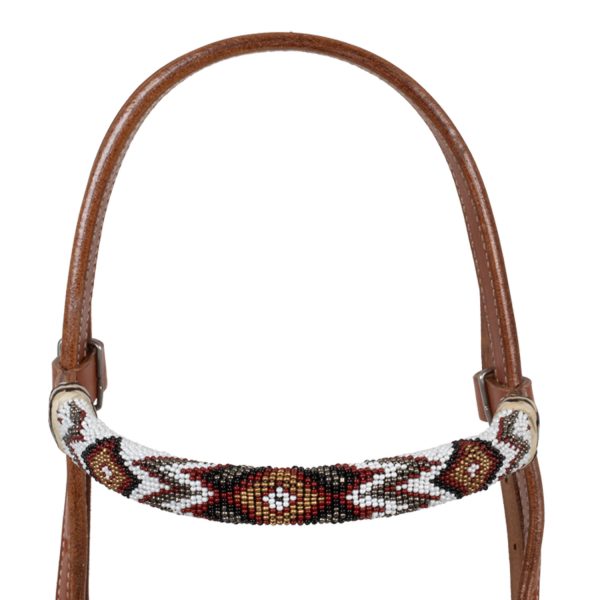 BRIDLE BOSAL WITH BEADED SOUTHWEST DECORATIONS AND COTTON MECATE REINS - immagine 6