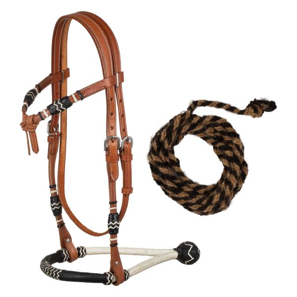 BICOLOR BOSAL SET WITH HORSEHAIR MECATE REINS - immagine 2