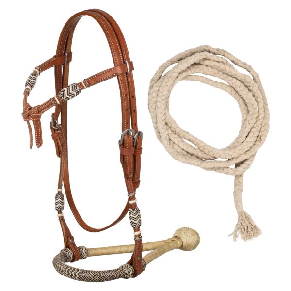 RAWHIDE CORE BOSAL SET WITH COTTON MECATE REINS - immagine 2