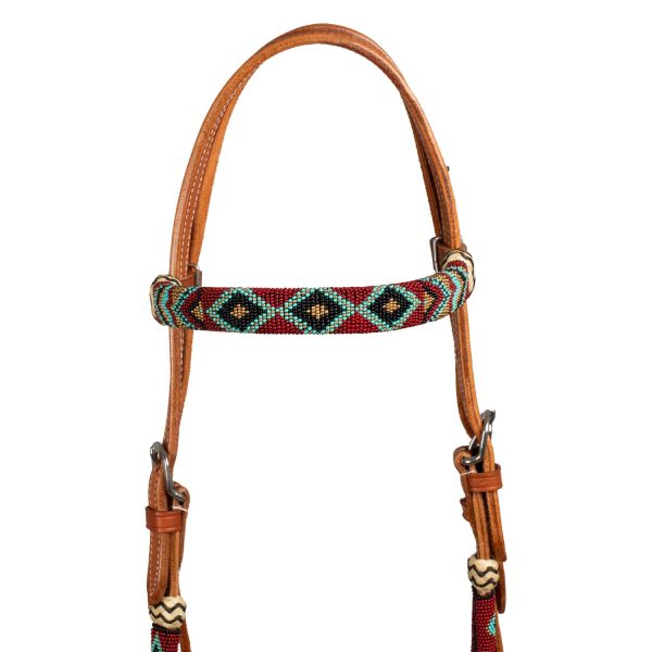 BURGUNDY PEARLS BOSAL SET WITH HORSEHAIR MECATE REINS - immagine 6