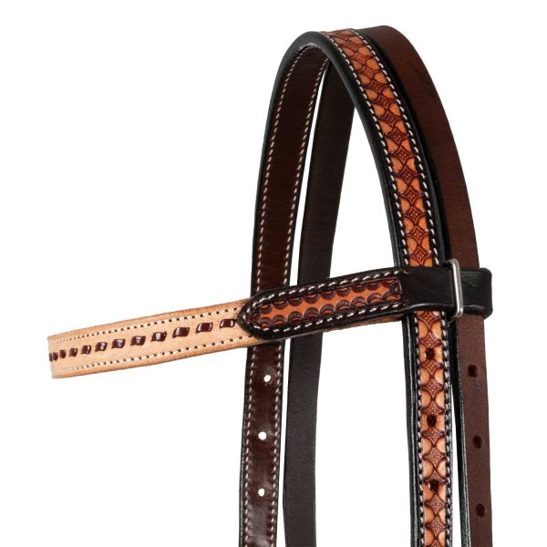 2 TONE STRAIGHT BROW WESTERN BRIDLE - immagine 3