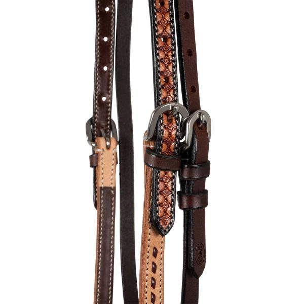 2 TONE STRAIGHT BROW WESTERN BRIDLE - immagine 4