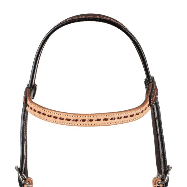 2 TONE STRAIGHT BROW WESTERN BRIDLE - immagine 6